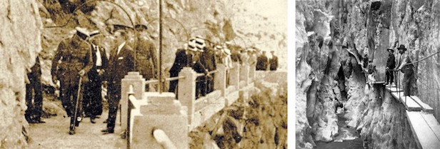 King Alfonso XIII Crossing The Walkway El Chorro