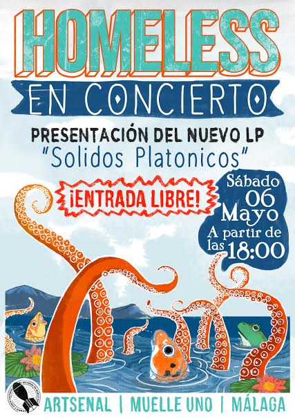 La banda de Indierock Homeless estará en Concierto en el Artsenal. No te los pierdas este sábado 6 de mayo a las 18 horas.